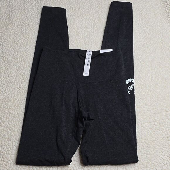 1126 NWT Pink Victoria's Secret Stretch Cotton Leggings Size XS Dark Charcoal - Picture 2 of 6